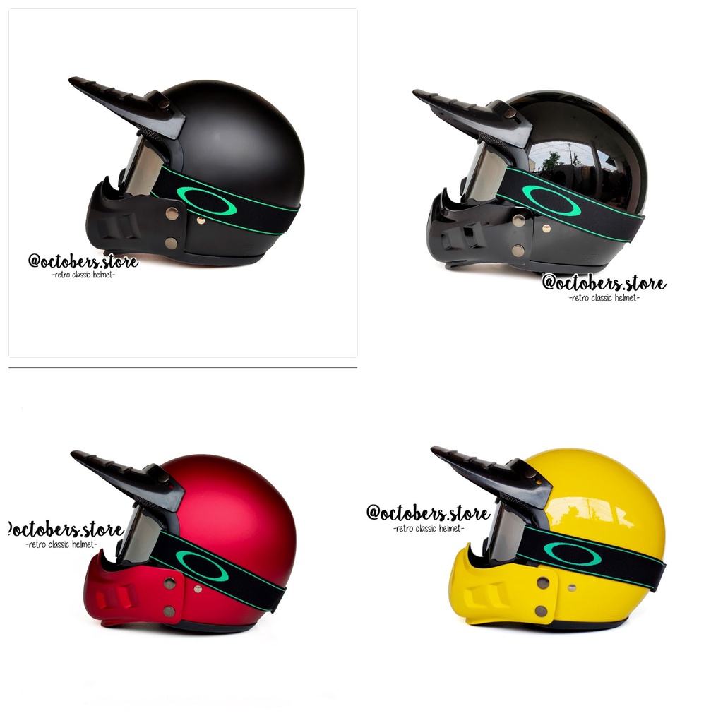 HELM CAKIL MODULAR (HALF FACE / FULL FACE) + PET CROSS + GOGGLE CROSS