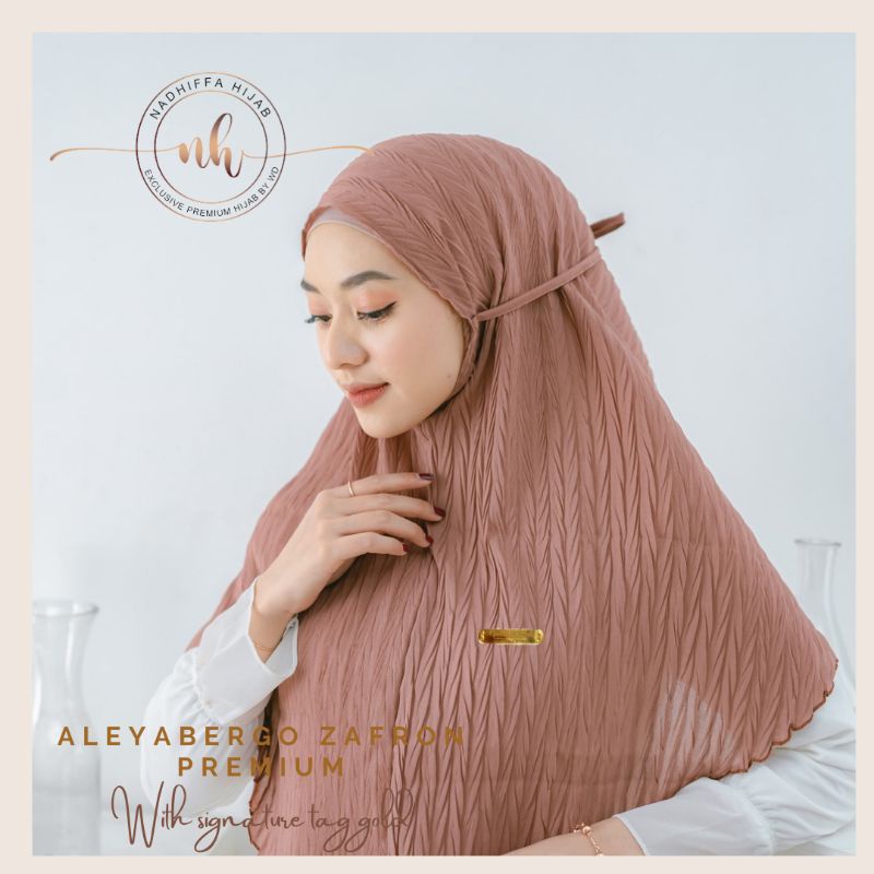 Bergo Plisket Padi Aleya Premium l Bergo instan Zafron-3