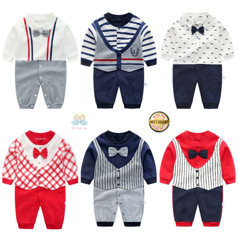 ( COD ALL ABOUT BABY ) JUMPSUIT BAYI LAKI-LAKI LENGAN PANJANG HARGA GROSIR