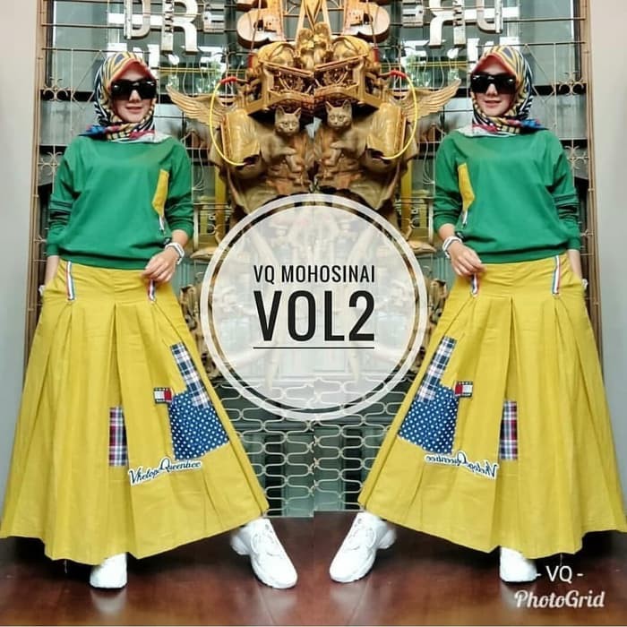 Baju Setelan Muslim Wanita/ VIANA SET PR001/ Setelan Setelan Terlaris - Pink Grey