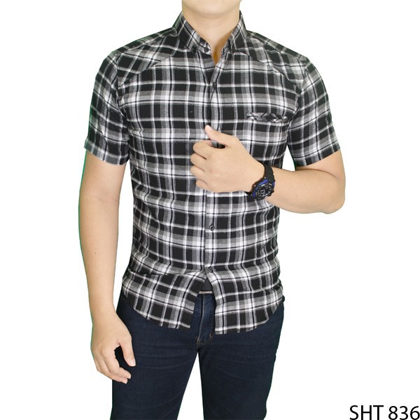 Kemeja Flannel Pria Lengan Pendek Murah Terbaru (COMB)