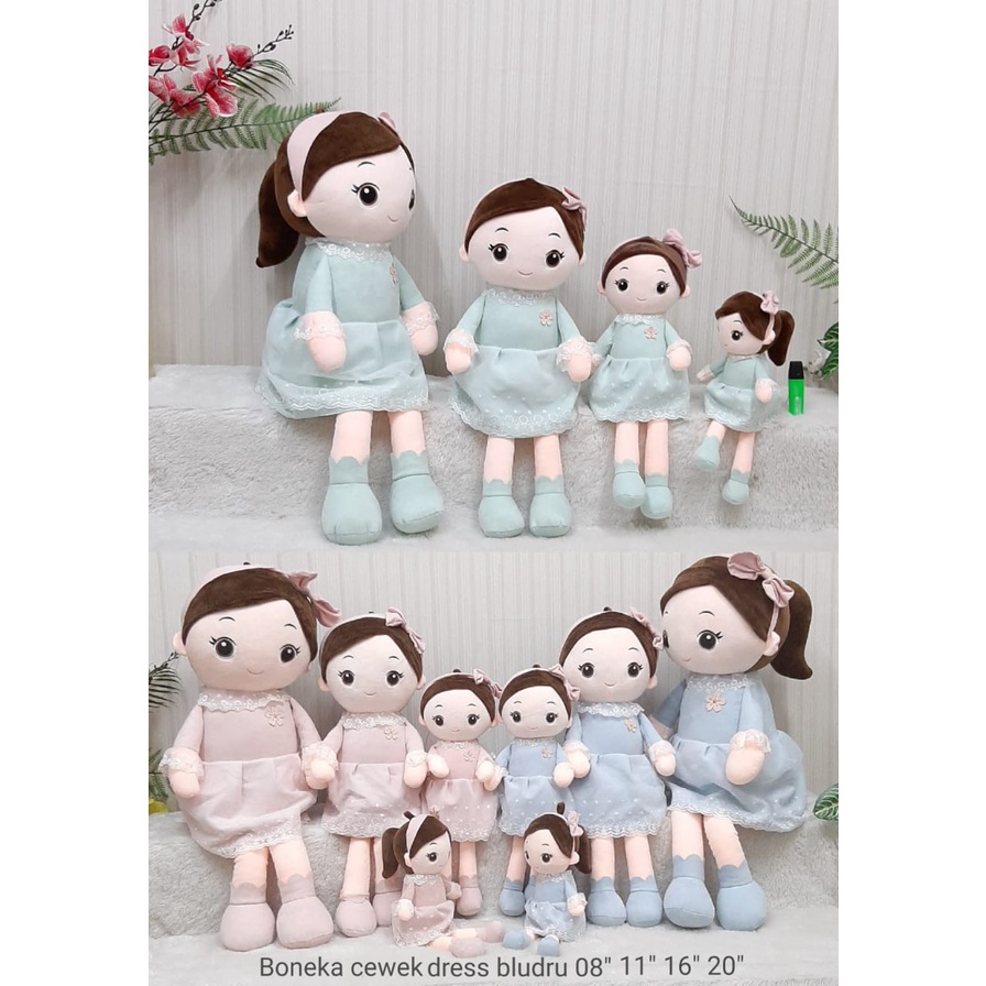 Boneka Cewek Dress Bludru Size 20&quot;/90cm/boneka pretty girl/boneka anak perempuan/boneka cewek baju/