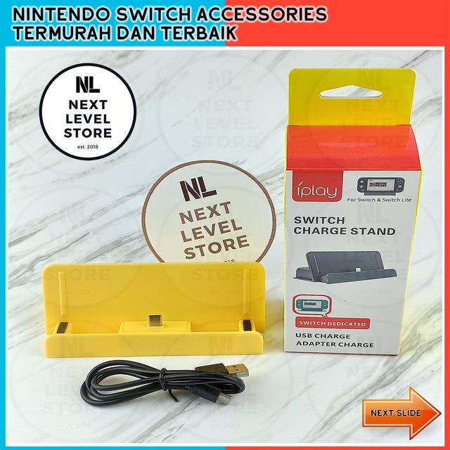 iPlay Nintendo Switch Lite Charging Dock Stand Charger ORI - Yellow