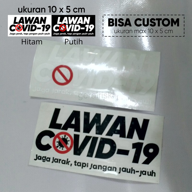 Sticker lawan corona covid-19 atau bisa sticker custom sendiri free desain