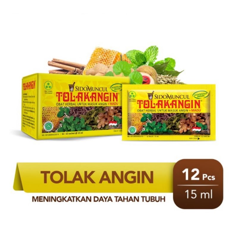 

Sido Muncul Tolak Angin Cair Dus isi 12 sachet 15 ml - Herbal Masuk Angin Daya Tahan Tubuh