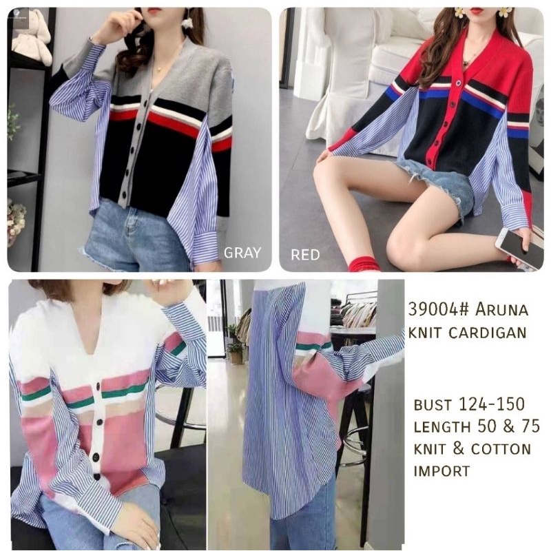 MDLV ~ 39004 ARUNA KNIT CARDIGAN KOREA KEMEJA KOMBI RAJUT CARDIGAN RAJUT PREMIUM FASHION IMPORT