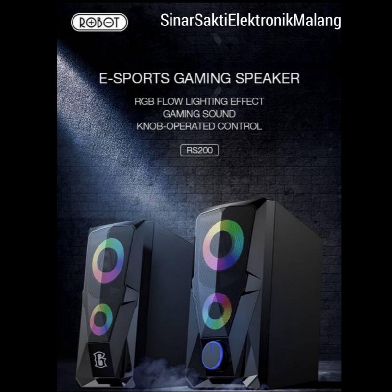 Robot Speaker Komputer Gaming RGB Laptop PC HP RS200 Multimedia Bass