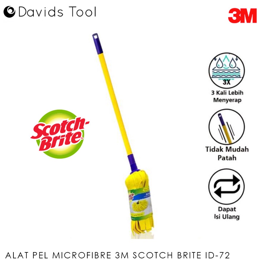 Scotch Brite Alat Pel Lantai Pelan Gagang Mop Praktis Microfibre 3M ID-72