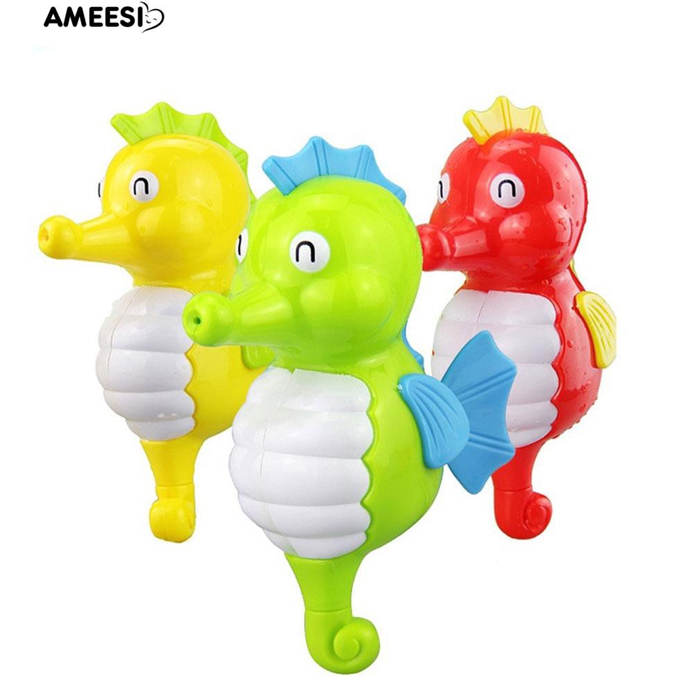 Mainan Mandi Putar Bentuk Kartun Kuda Laut Tanpa Baterai Untuk