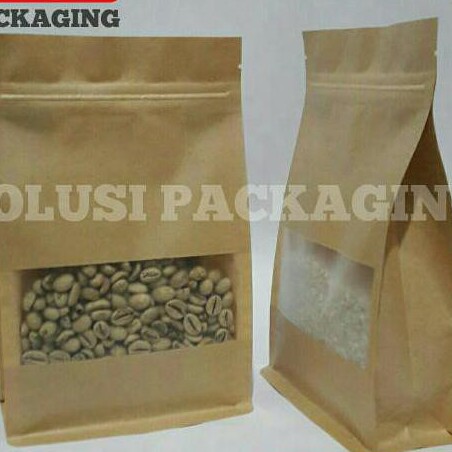 KEMASAN KOPI KRAFT FLATBOTTOM 500GR-1KG/STANDING POUCH/GUSSET