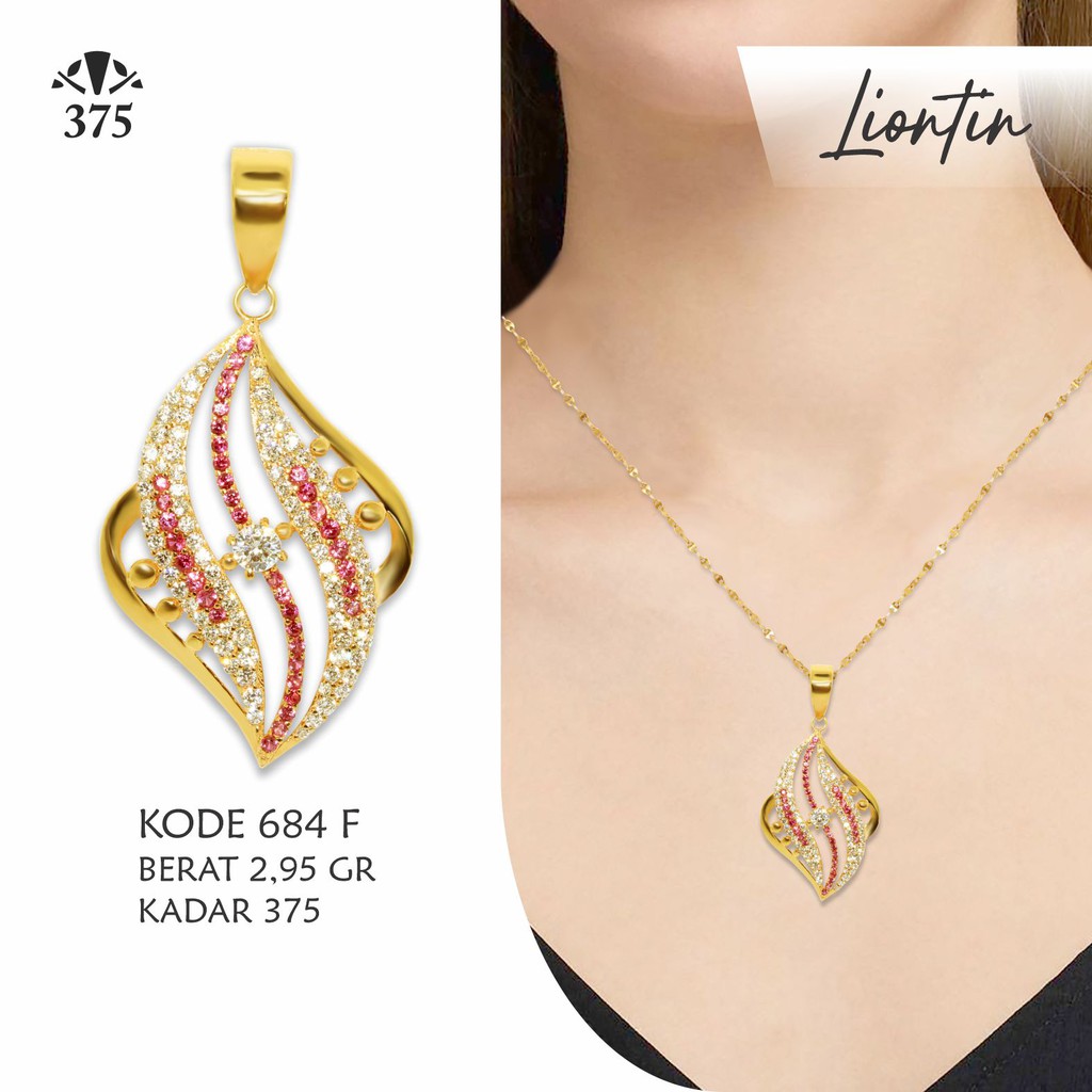 TM375 LIONTIN EMAS ASLI VARIASI SIMPLE KADAR 375