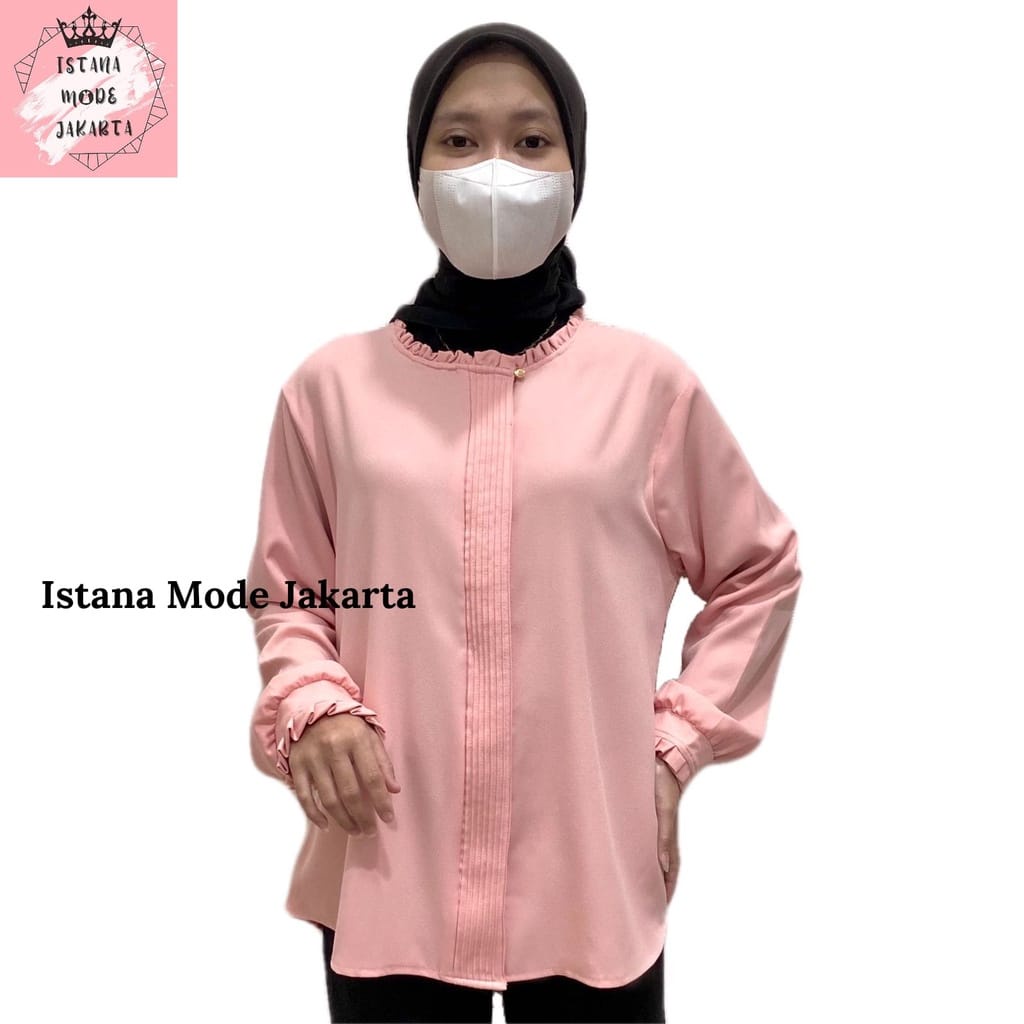 ISTANA MODE JAKARTA Lilac baju atasan wanita terbaru blouse korean style blouse wanita lengan panjang-LD110 SALEM