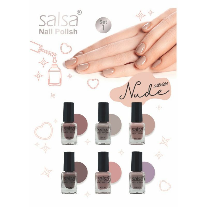 SALSA Kutek Nail Polish Set Seri Nude - Cat Kuku Salsa Original BPOM