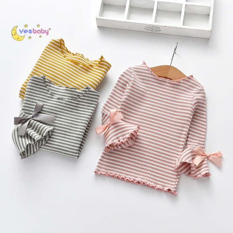 COD Kaos  Anak  Perempuan Korean Fashion Long Sleeve Striped 