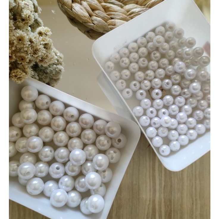mutiara ringan 8mm / mutiara ABS 6mm,8mm/mutring 12mm putih tulang/putih