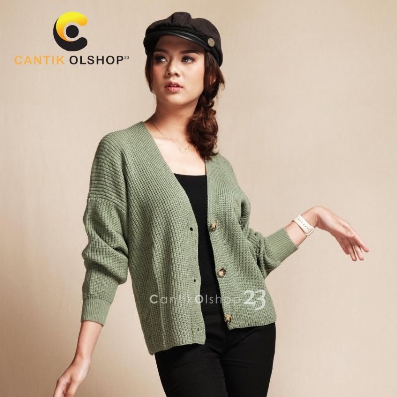 CS042 Shabby Pullover Cardigan Crop Premium Tebal