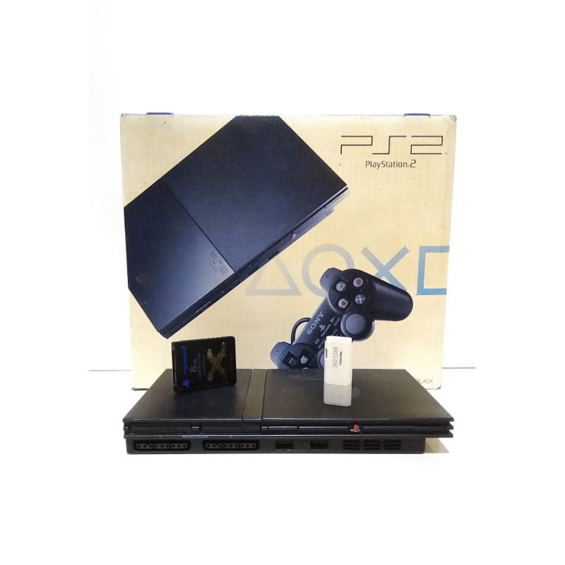 Ps2 slim fd toshiba ori 32gb 10 game