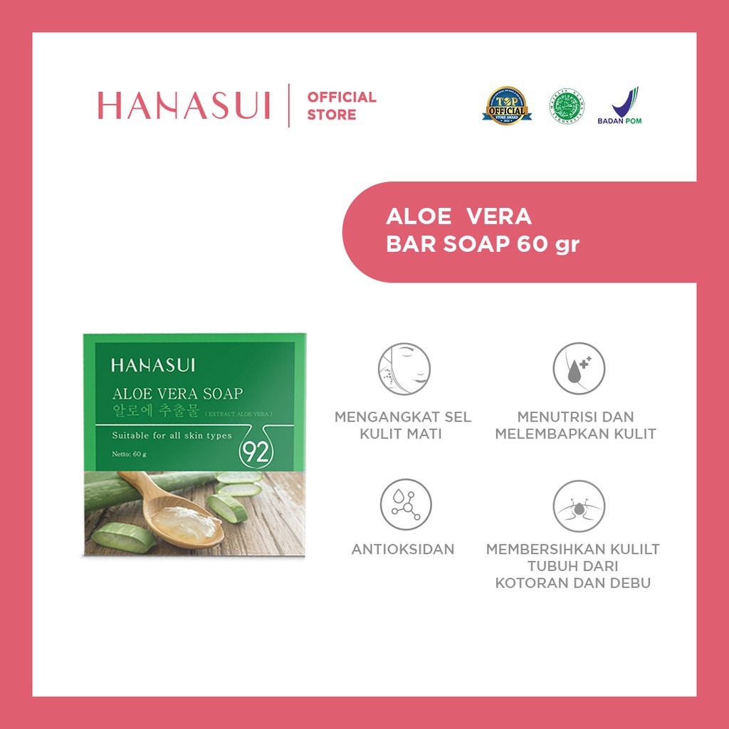 ✨ AKU MURAH ✨Hanasui Aloe Vera Soap / 60gr