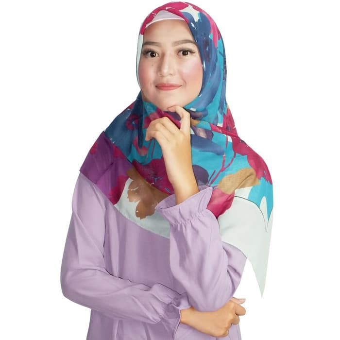 Zoya Kerudung Segiempat Motif - Molly Scarf Warna Purple