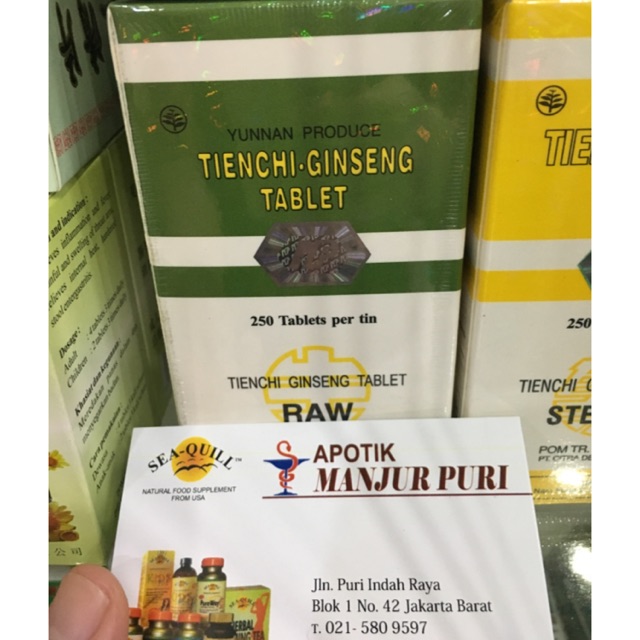 

Tienchi Ginseng Raw Hijau isi 250 tab