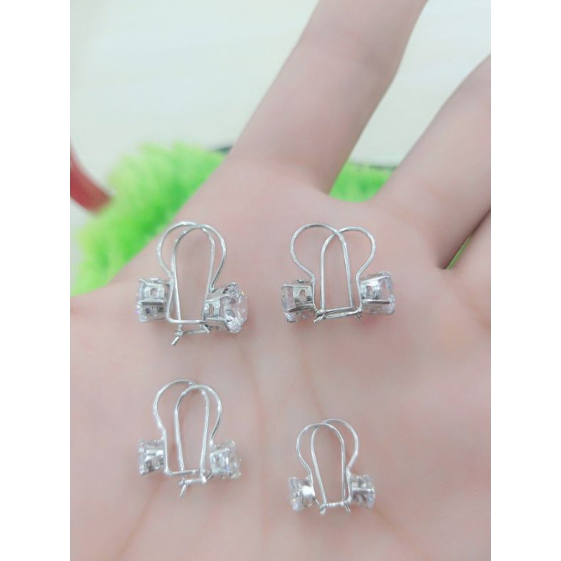 ANTING DESI MATA PUTIH PERAK SILVER 925 LAPIS MAS PUTIH