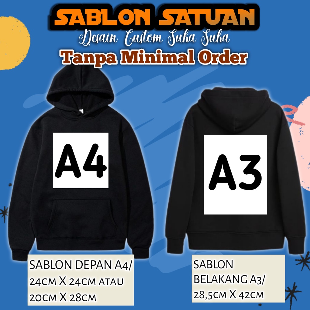 Hoodie SABLON Custom Satuan DESAIN SENDIRI BEBAS Suka Suka Hoodie Sablon Foto Sendiri Nama Depan Belakang Hodie Custom Sablon Tulisan Sweater Sablon Custom Nama Gambar Foto Sendiri Sweater Hoddie Jaket Zipper Desain Sablon Satuan Request