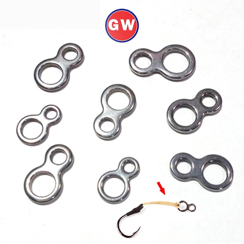 10pcs Ring Konektor Kail Pancing Bentuk Angka 8 Bahan Stainless Steel