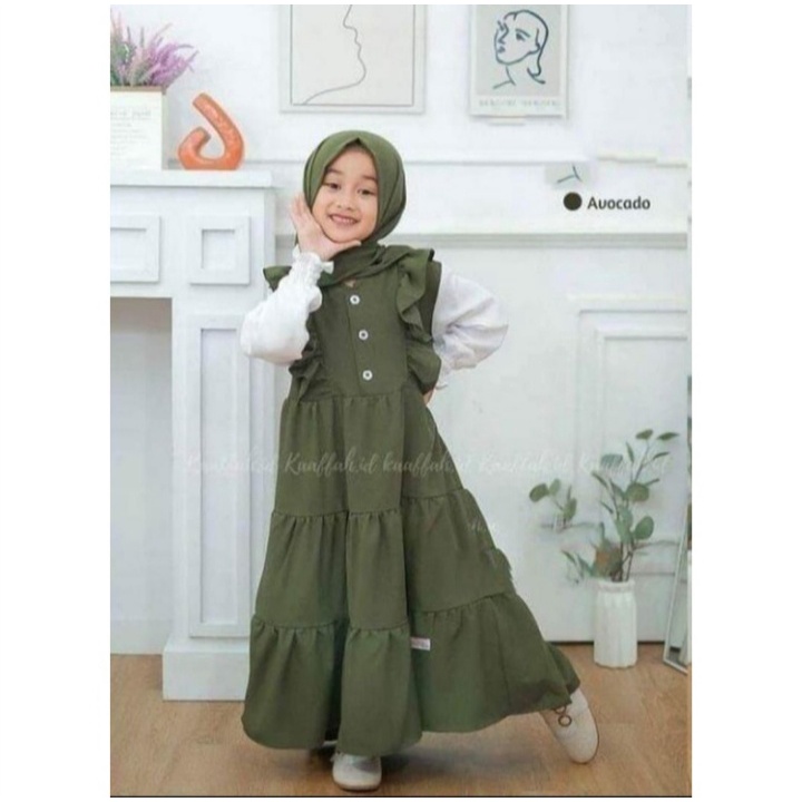 Gamis anak perempuan / GAMIS AQILAH /Baju muslim anak terlaris / Gamis anak Size XS S M L XL