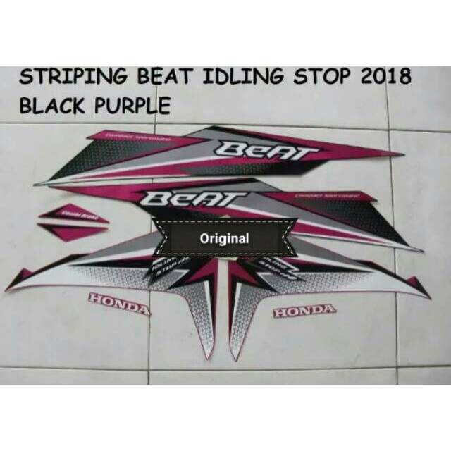 Striping Motor  Honda Beat  CBS ISS 2018  Magenta  Shopee 