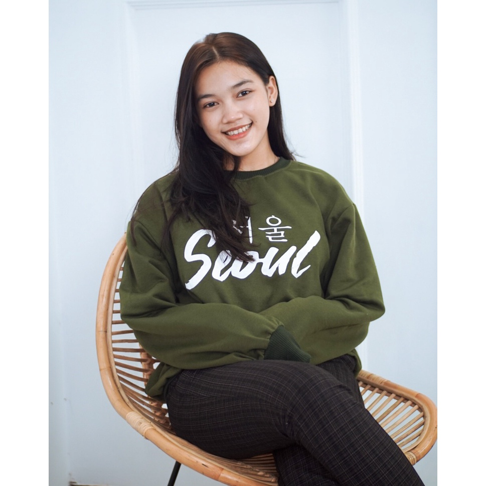 Tokomilkan - Sweater Crewneck Wanita Pria SEOUL | Sweater CN CEWEK Sweatshirt