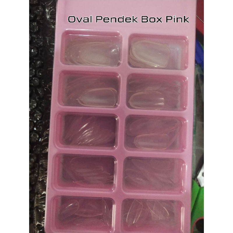 KUKU PALSU POLOS BOX MIKA PINK ISI 100 PCS/Nail art