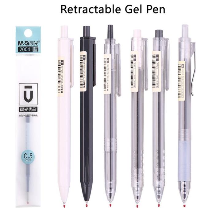 

(BISA COD) QZ322 M&G. 20 Pcs 0.5mm Ultra-Simple Bullet Nib Pen Lead Black Red Blu OBRAL Kode 1479