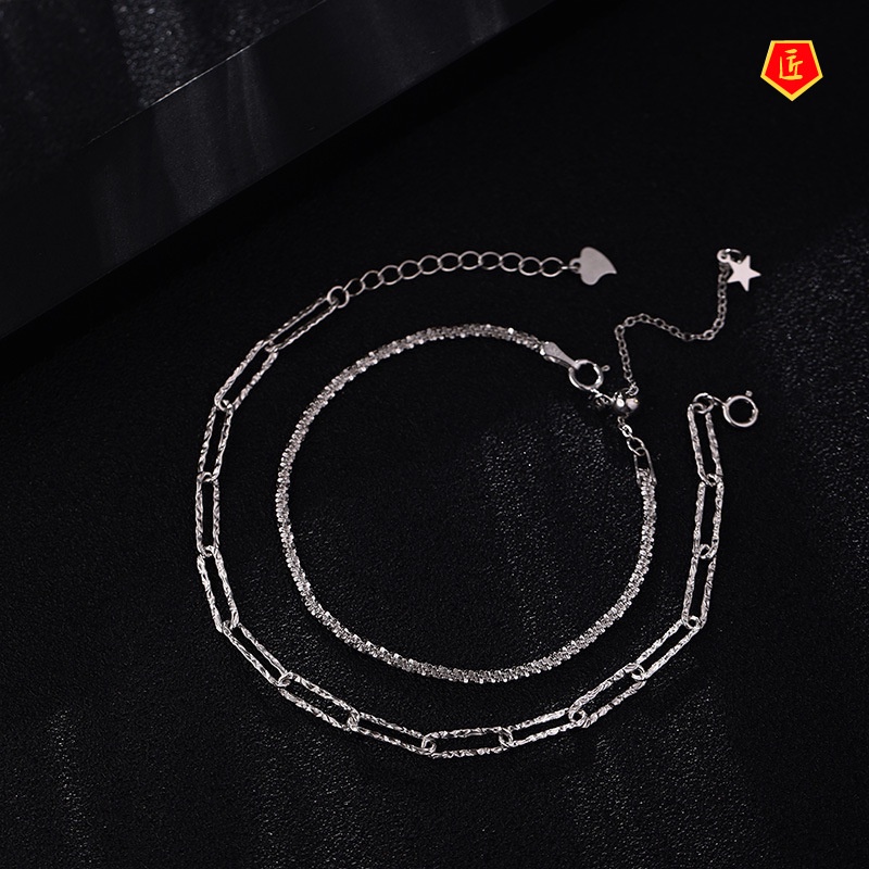 [Ready Stock]925 Silver Bracelet Women's Light Luxury High-Grade