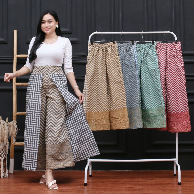 KULOT LAYER SOFT PASTEL BATIK WANITA SERAGAM KANTOR MURAH FORMAL CASUAL