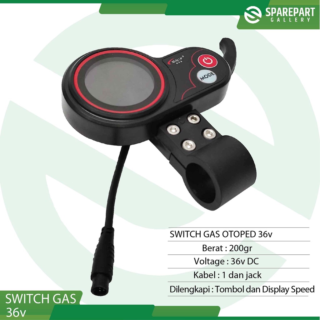 Handle gas 36v dc skuter listrik otoped dengan display indikator speed