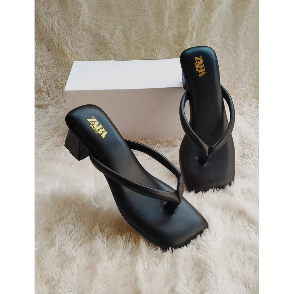 SANDAL WANITA HEELS ZARRA TERBARU JEPIT - BASIC BY KOMERASHOP