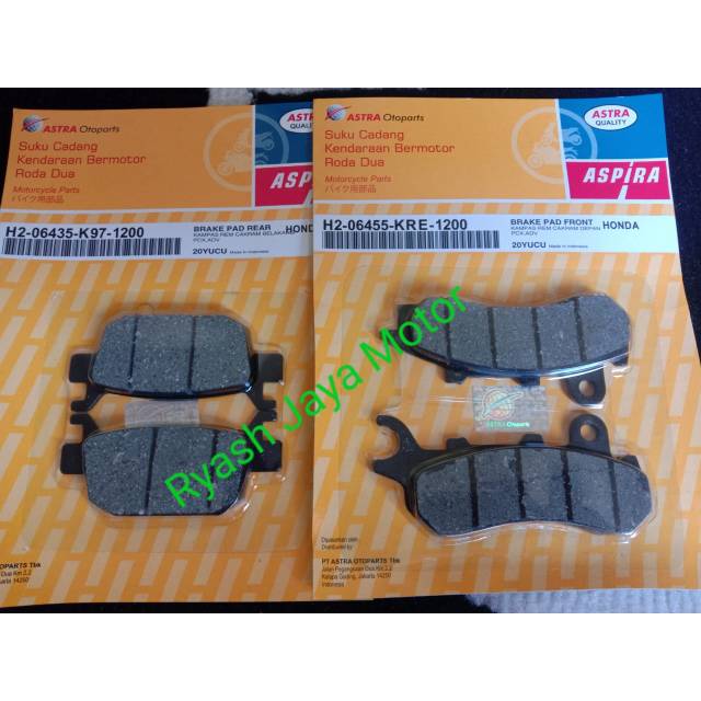 Paket kampas rem/ dispad depan belakang for PCX lokal/ ADV 2017-2020 lokal Aspira Parts