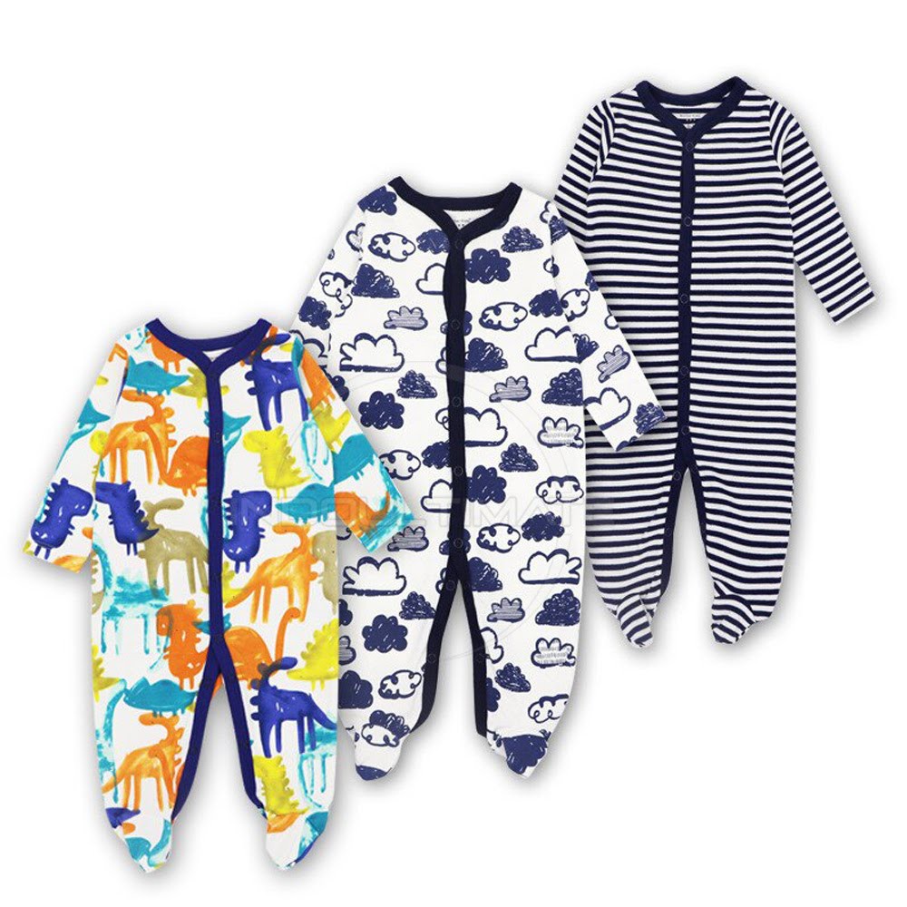 Sleepsuit Bayi 3in1 TUTUP KAKI Jumsuit Bayi Lengan Panjang Kaki Tutup BC-09001