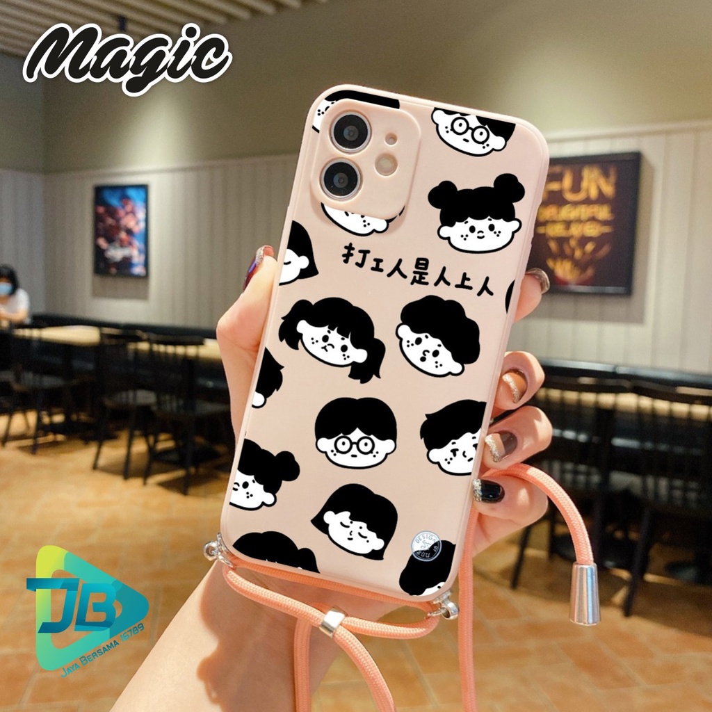 SOFTCASE SILIKON SLINGCASE TALI LANYARD STRAP PHONE MACARON PELINDUNG KAMERA MAGIC OPPO VIVO SAMSUNG XIAOMI REALME IPHONE ALL TYPE JB5506