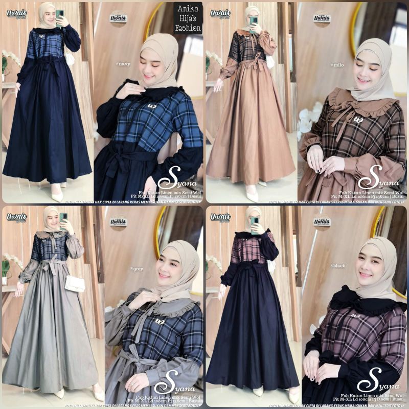 SYANA ORIGINAL UWAIS HIJAB..GAMIS DRESS MAXY BUSUI TERBARU. DRESS MAXY PREMIUM PRODUK BERLABEL