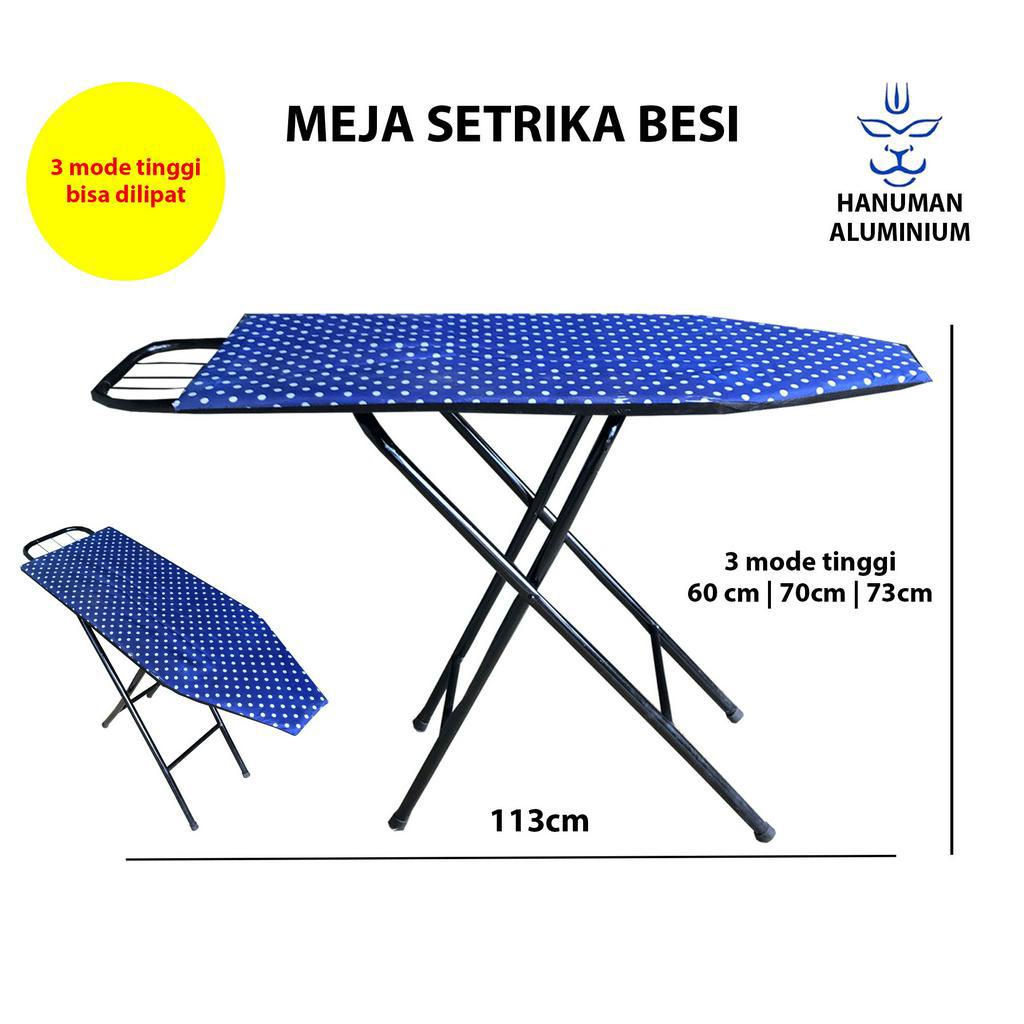HANUMAN ALUMINIUM Meja Setrika Besi Berdiri 3 Mode Berdiri