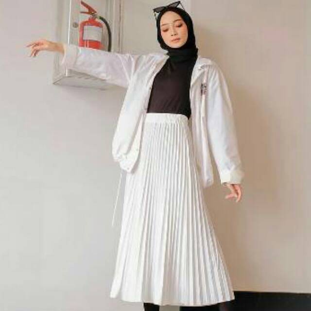 Rok Pllisket Putih Premium Rok Plisket Rok Best Seller