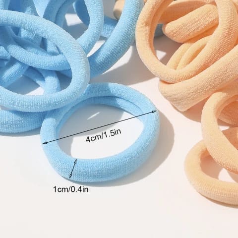 Ikat Rambut Warna Warni Korean Style 6pcs - IKAT RAMBUT PONYTAIL ELASTIS WANITA POLOS KUNCIR ALA KOREA-2