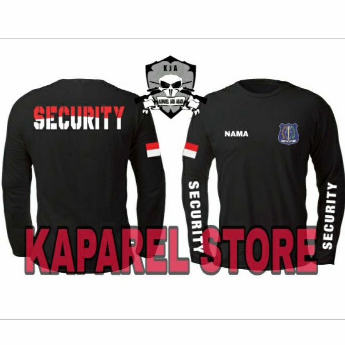 Kaos Security/Baju Security Satpam/Atasan Pria Wanita Security Lengan Panjang Kaos Satpam
