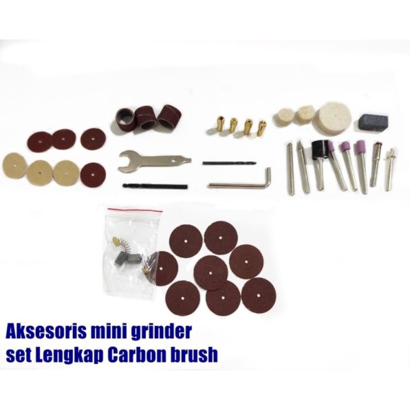 Aksesoris Mesin Gerinda Amplas Carbon Brush Mata Bor Perlengkapan Mini Grinder Set 40pcs