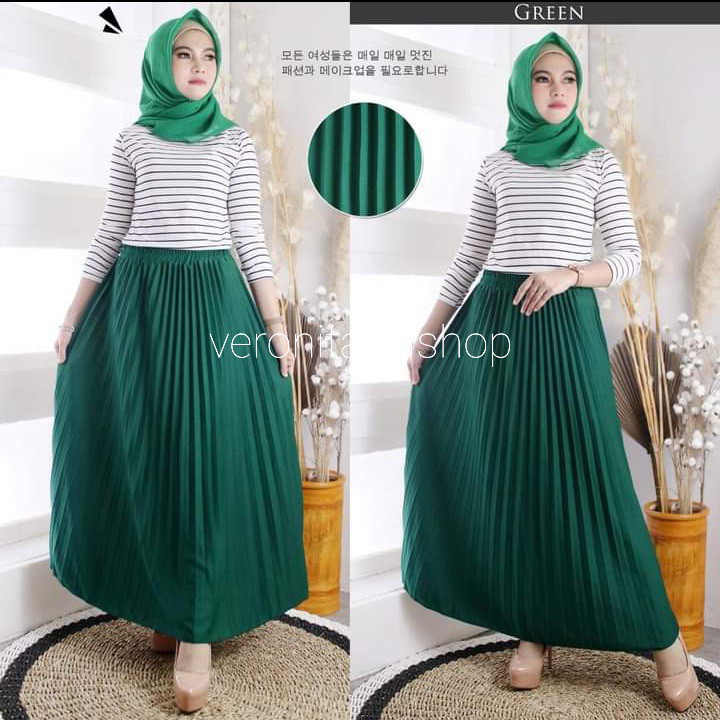 Veronita Rok Plisket panjang Rok muslim/Mayung/Payung Bawahan Rok bahan Terbaru Termurah Terlaris