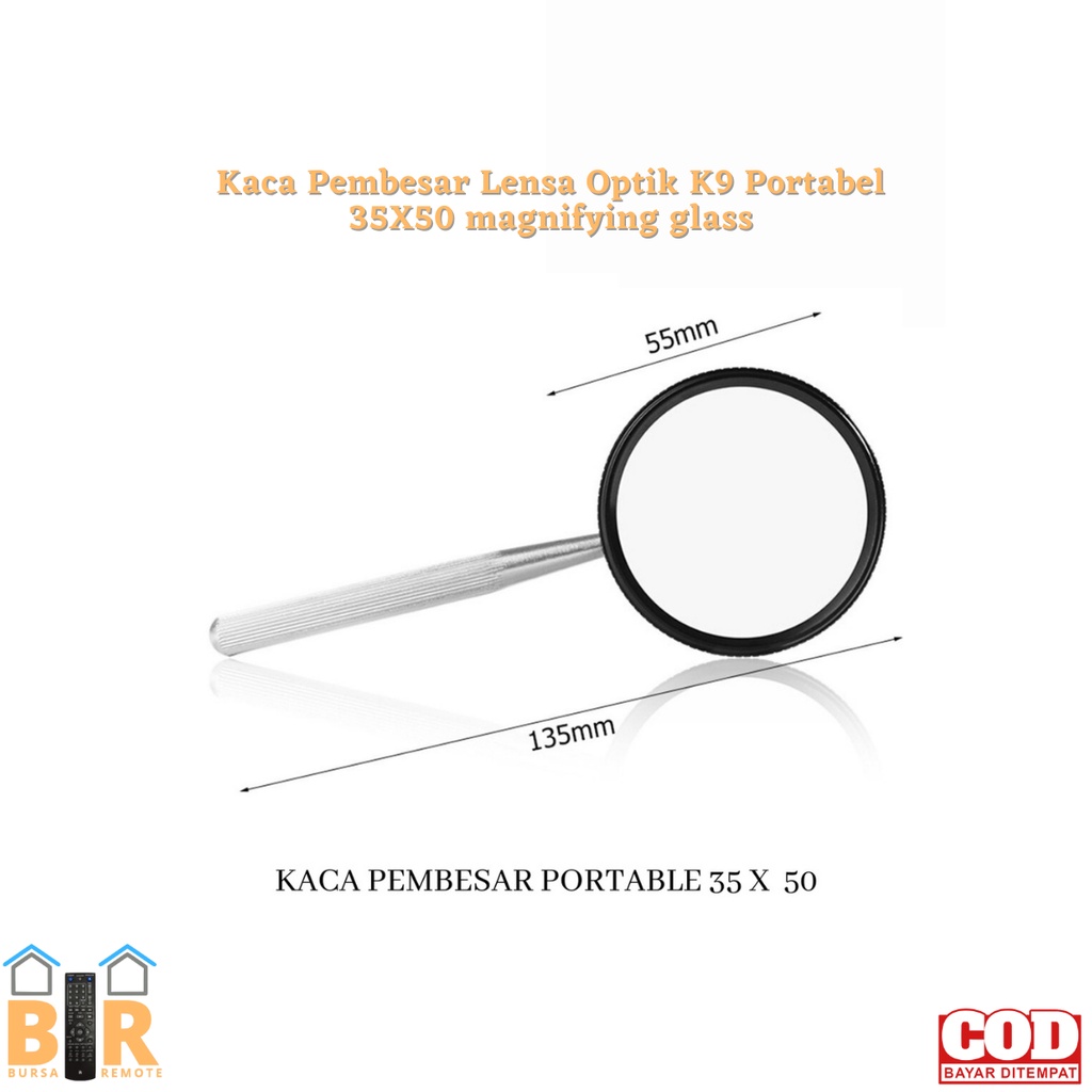 Kaca Pembesar Lensa Optik K9 Portabel 35X50 magnifying glass