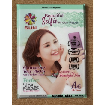 Kertas Foto A6 Sun Beautiful Selfie Photo Paper A6 240gsm 20 Sheets