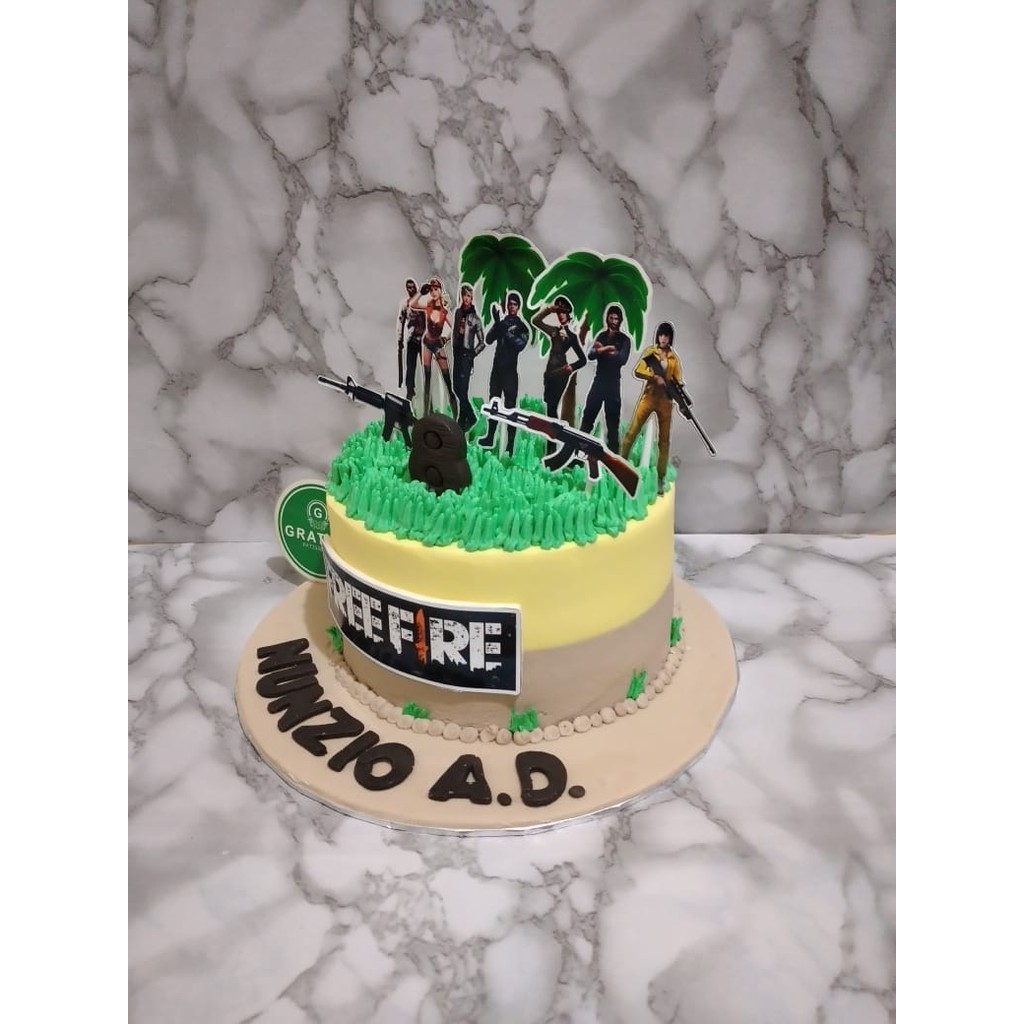 Kue Ulang Tahun Tema Free Fire Uk 15cm Shopee Indonesia