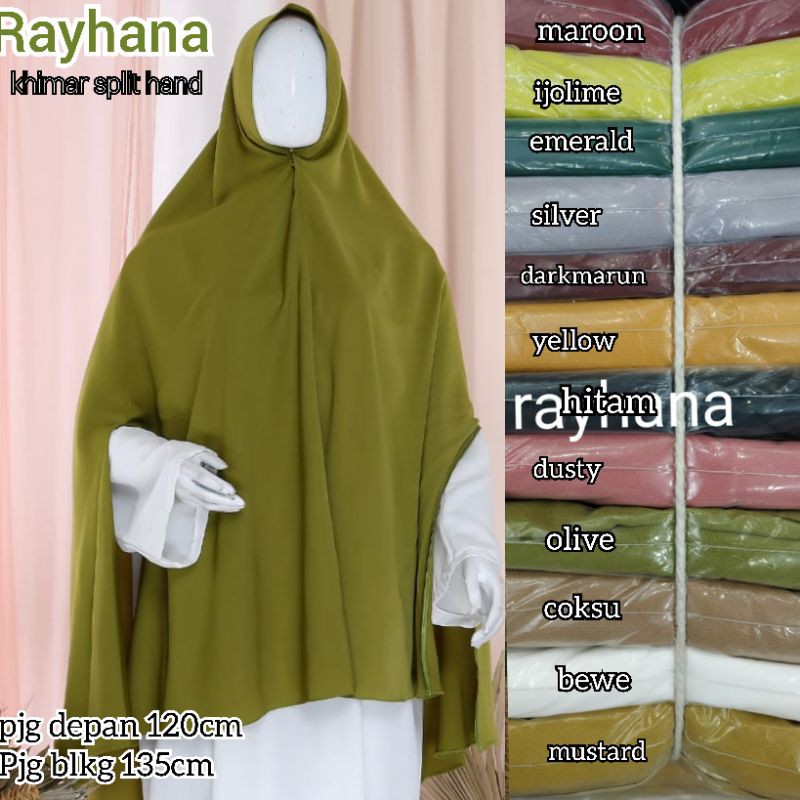 KHIMAR SPLIT HAND RAYHANA jumbo (khimar azizah split hand versi jumbo xxl size) ❤ori nuha syari